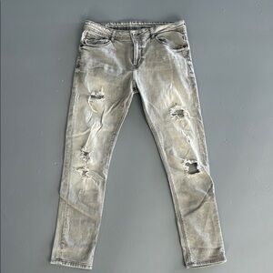 Men's Distressed Grey Jeans
